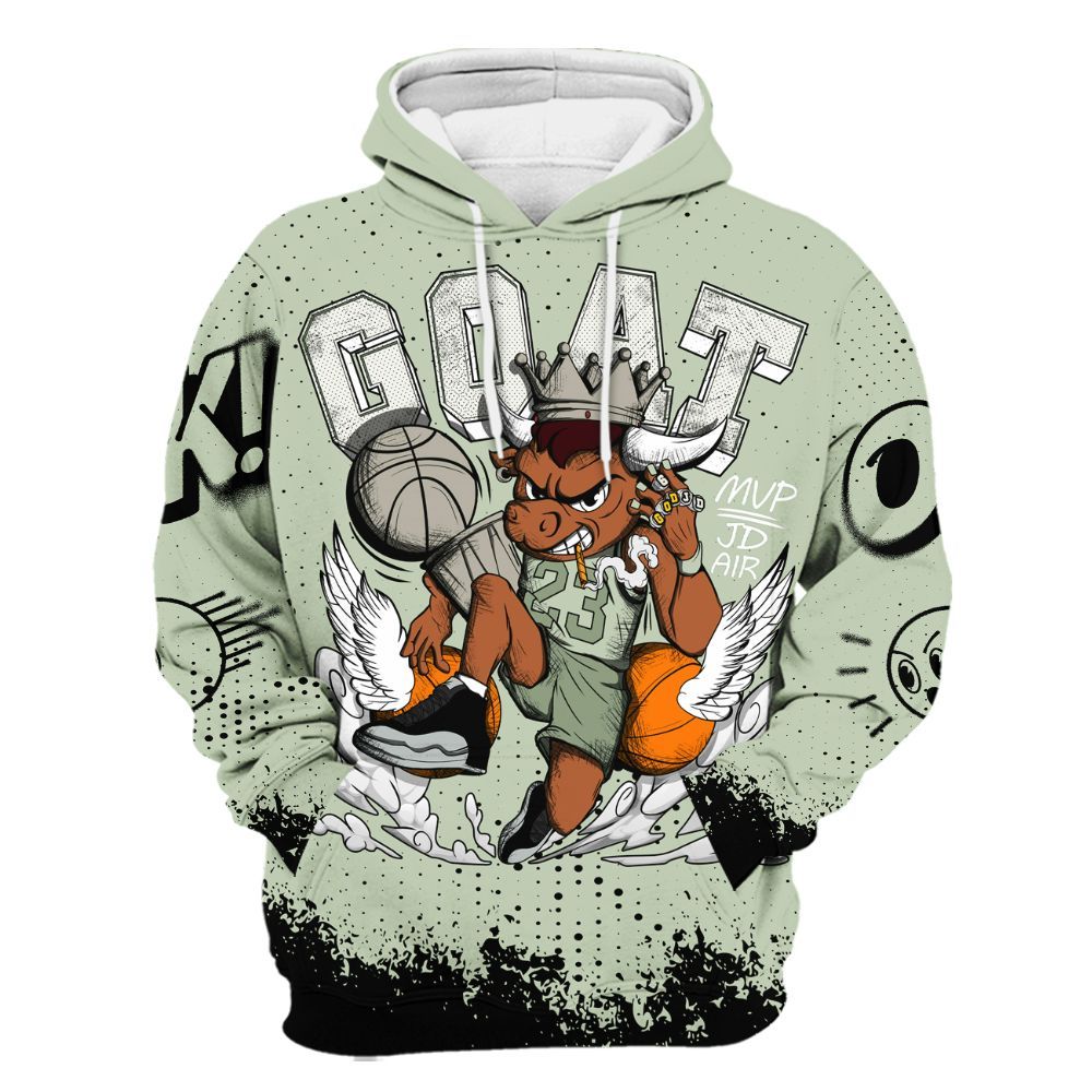 Hoodie To Match Seafoam Sail 4s - FlightMan Number 23 G.O.A.T All Over Print