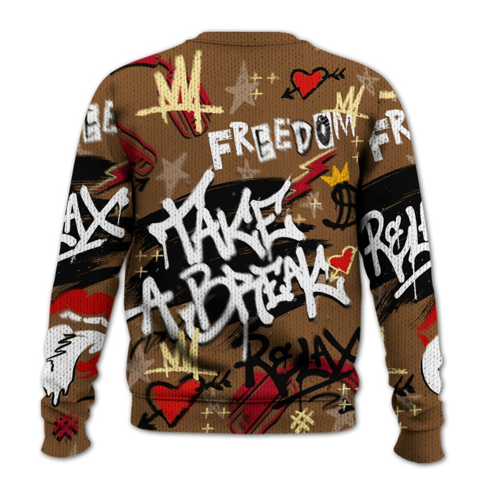 Knitted Sweater To Match Air Max 90 Escape - Take Break Freedom Graffiti Streetwear