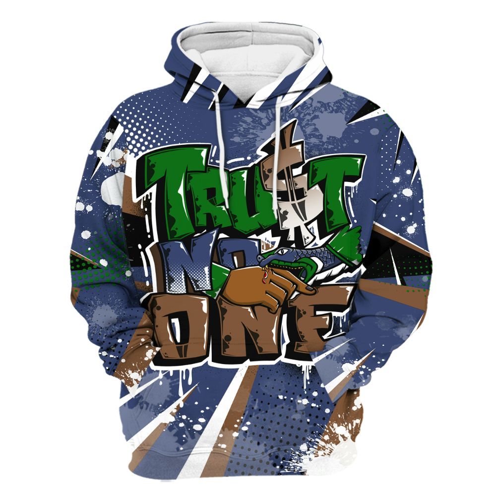 Hoodie To Match Midnight Navy 13s - Poly Trust No One Dripping All Over Print