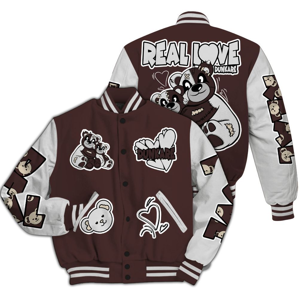 Varsity Jacket To Match Burgundy Crush 3s - Sincere Fondness Bear All Over Print