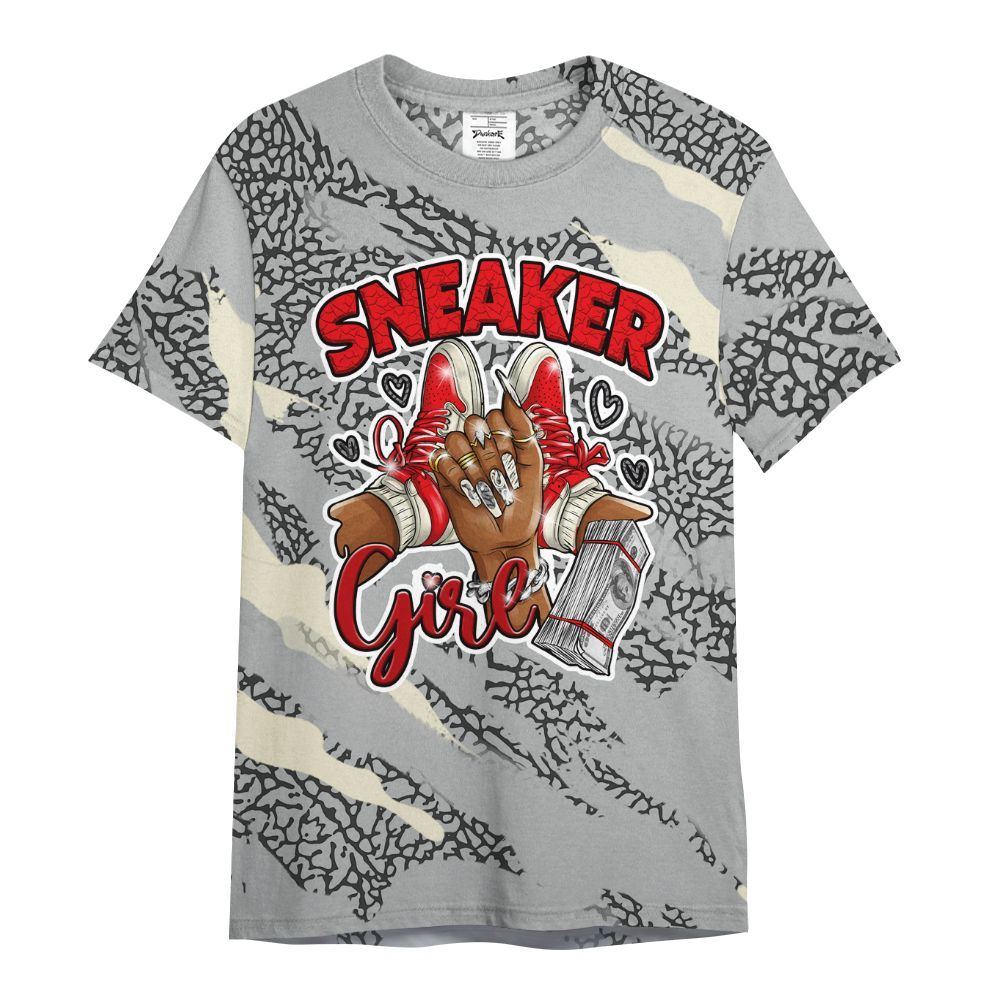Shirt To Match Cement Grey 3s - Sneakerz Girlz Colored All Over Print