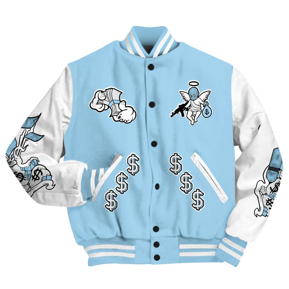 Varsity Jacket To Match Legend Blue 11s - Ones Move In Silence Graphic All Over Print
