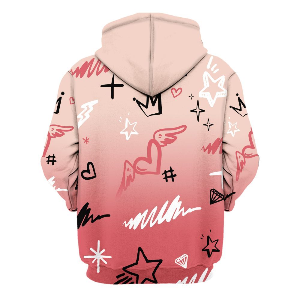 Hoodie To Match Washed Coral 2s Shirt, Rise Shine Hustle Grind All Over Print