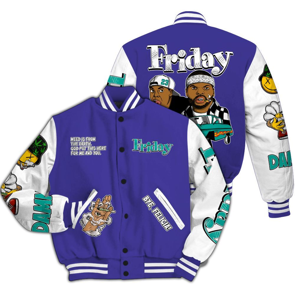 Varsity Jacket To Match Retro Grape 5s - Friday Sneaker Stress Style All Over Print