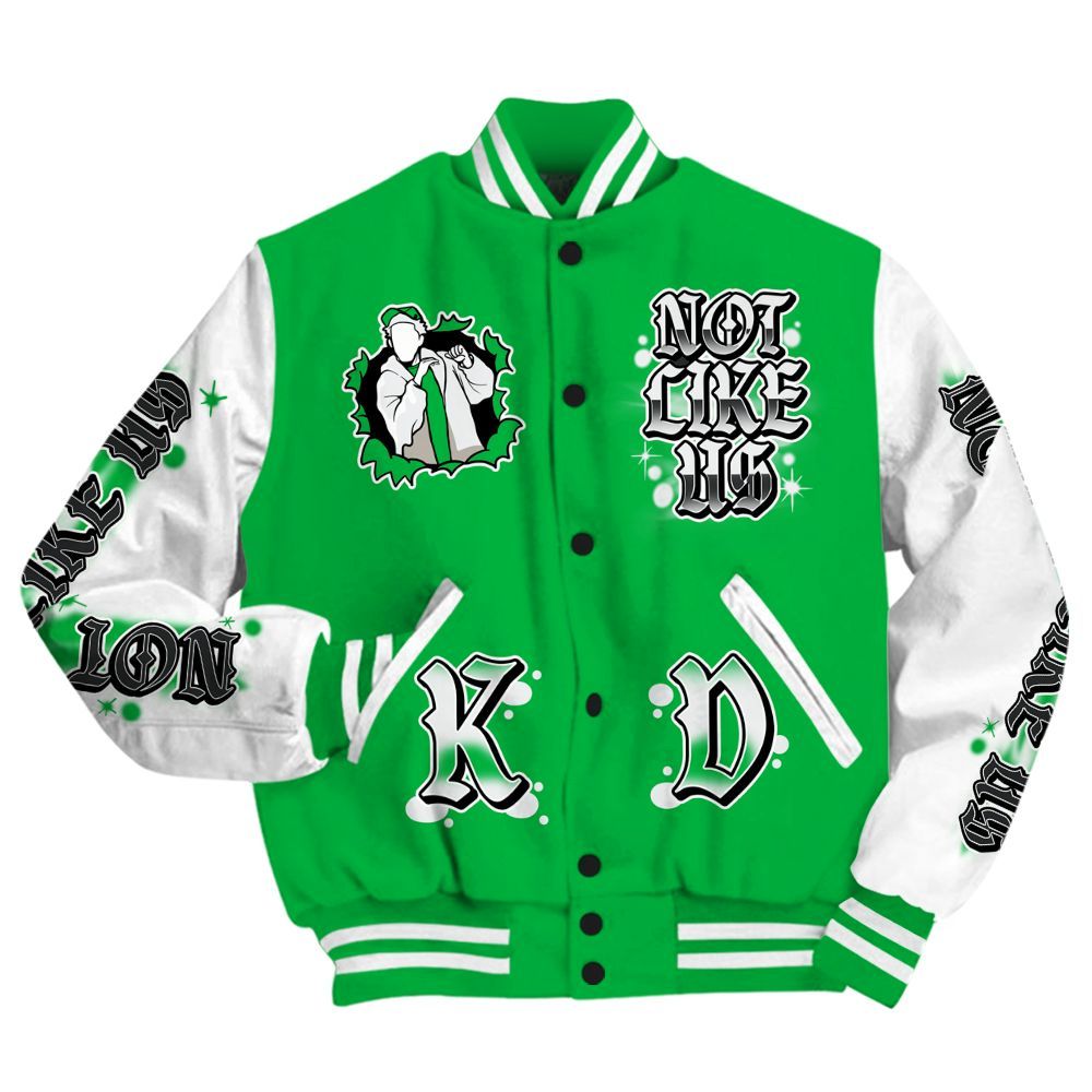 Varsity Jacket To Match Lucky Green 5s - None Like Us Graphic All Over Print