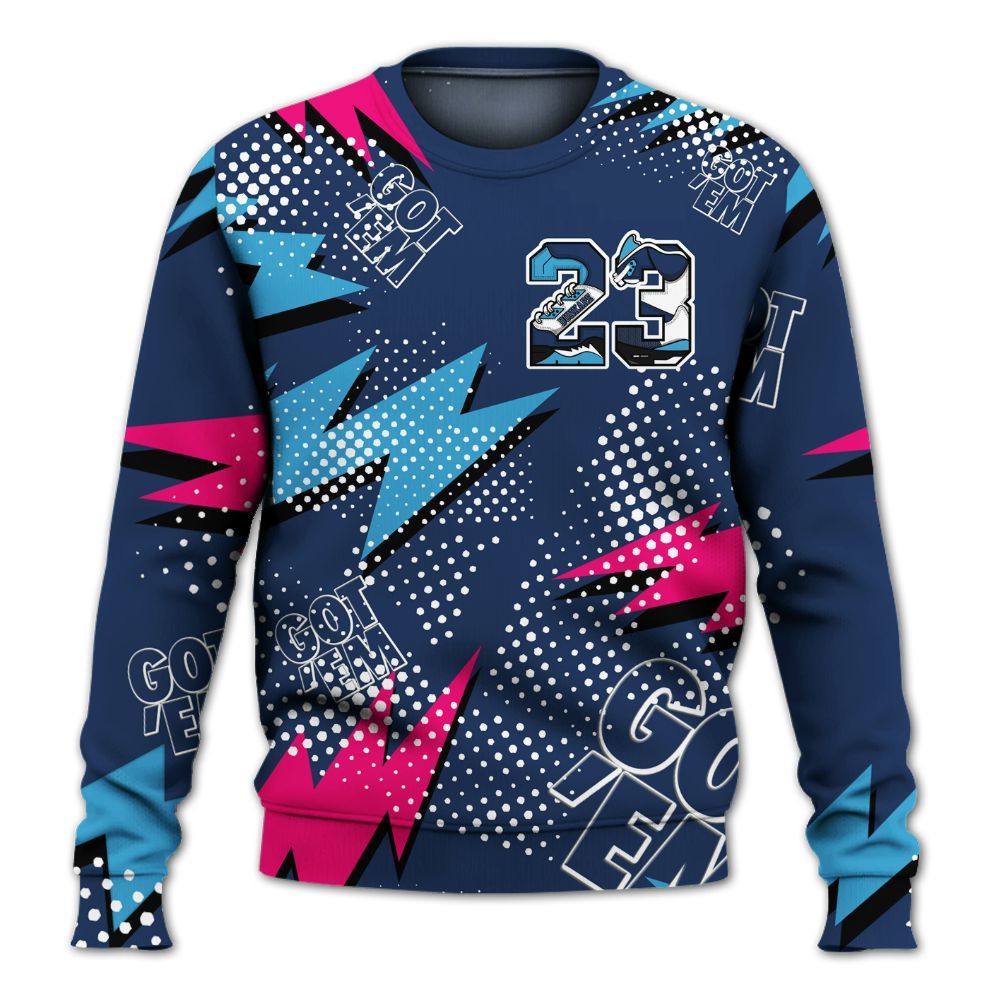 Sweatshirt To Match Air Max 180 University Blue - Custom Name Number 23 5s All Over Print