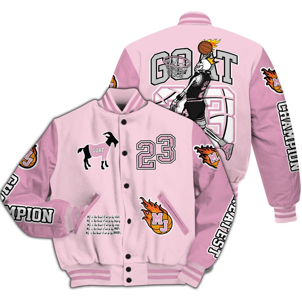 Varsity Jacket To Match Orchid 4s - 23 G.0.A.T Jump Up Basketball All Over Print