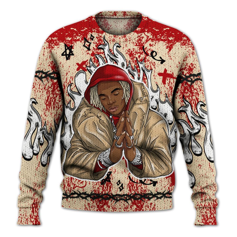 Knitted Sweater To Match Dunk Low Strawberry Waffle - Trappin' Unique Graphics