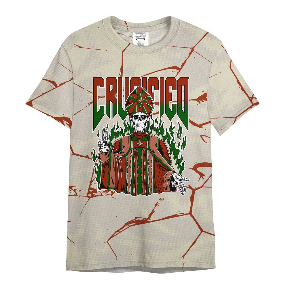 Shirt To Match El Grito 5s - Crucified Skeleton Crack All Over Print