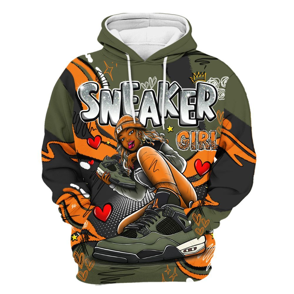 Hoodie To Match Retro Undefeated 4s - Sneaker Girl With Shoes All Over Print