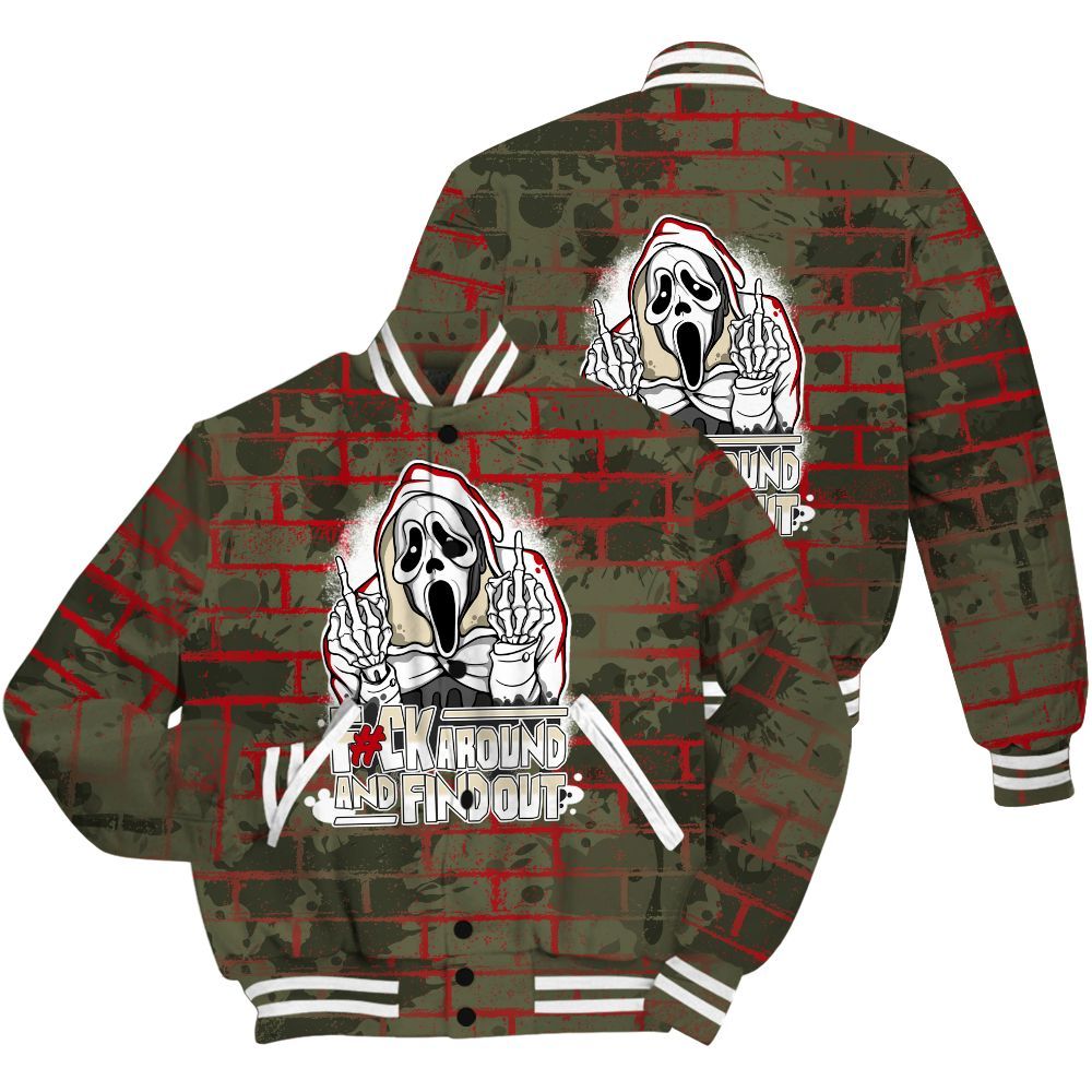 Varsity Jacket To Match Travis Scott Low OG Medium Olive 1s Shirt - F#CK And Find Out Graphic Halloween All Over Print