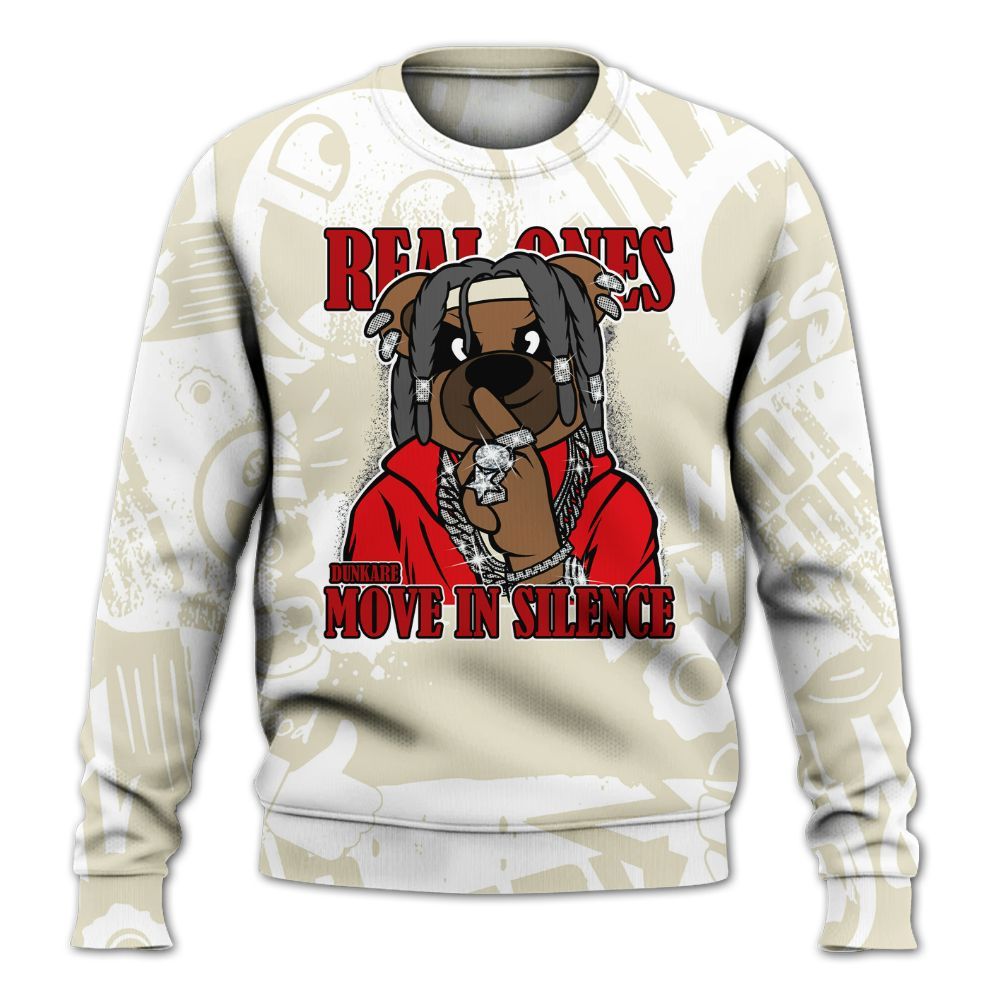 Sweatshirt To Match Cement Grey 3s - Silent Achievers Bear Monogram Graffiti All Over Print