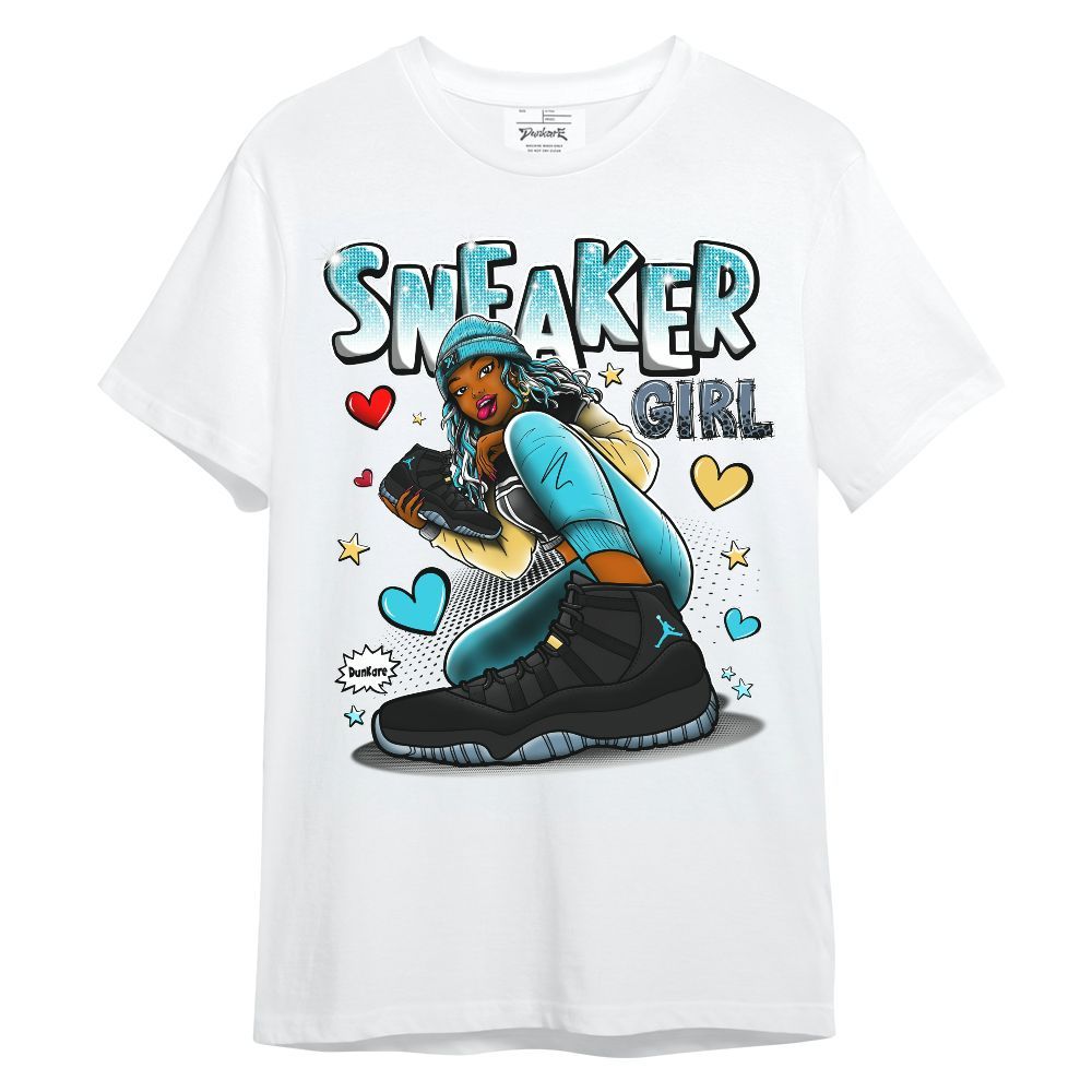 Shirt To Match Retro Gamma Blue 11s - Sneaker Girl With Shoes Graphic
