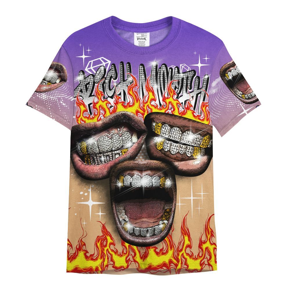 Shirt To Match SE Afrobeats 7s - Rich Mouth Fire Rap Retro 90s All Over Print