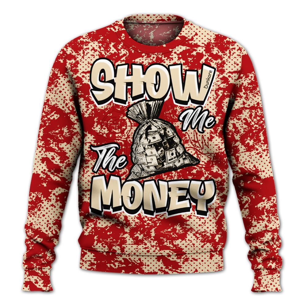 Sweatshirt To Match Dunk Low Strawberry Waffle - Show Me The Money Retro All Over Print