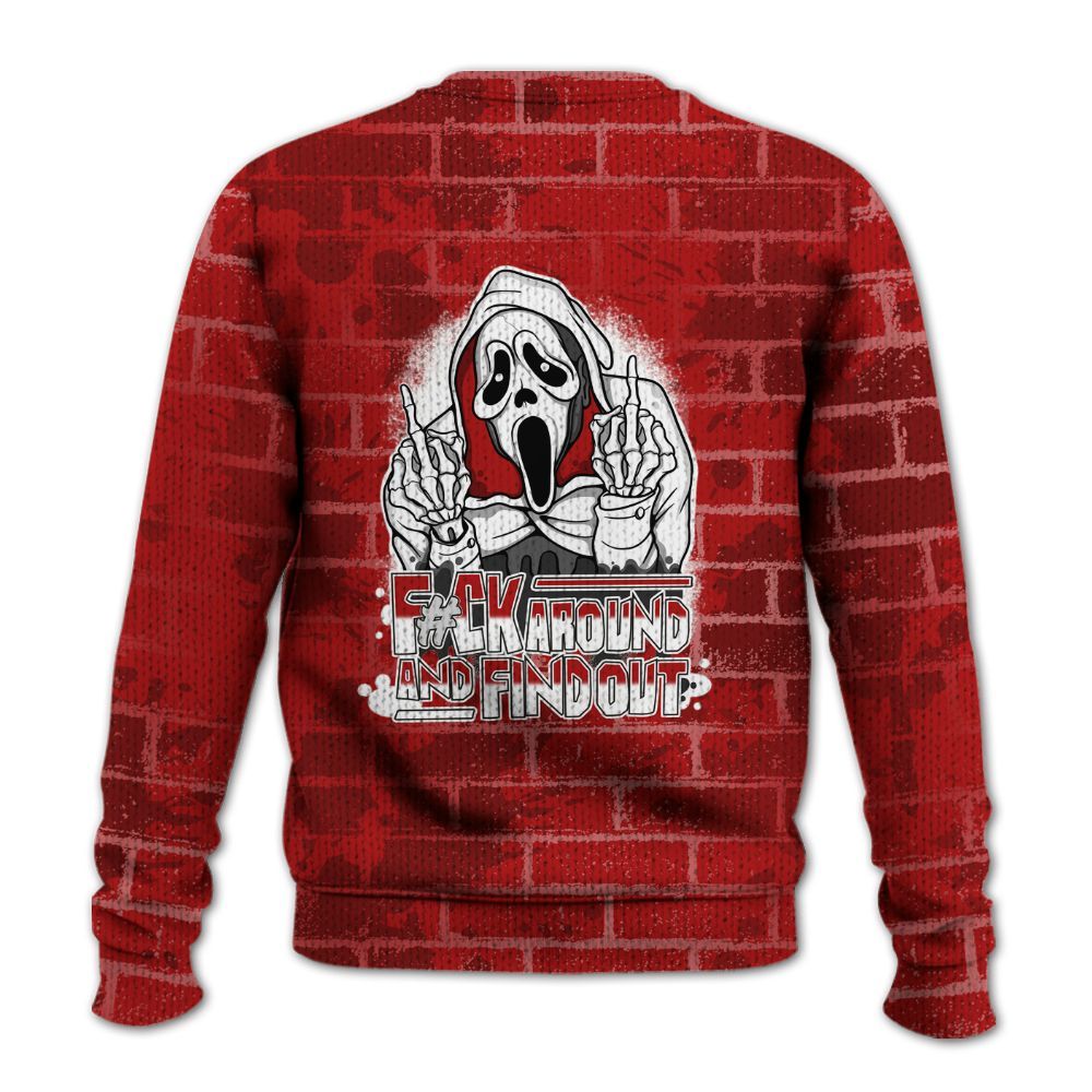 Knitted Sweater To Match Red Taxi 12s - F#CK And Find Out Graphic Halloween