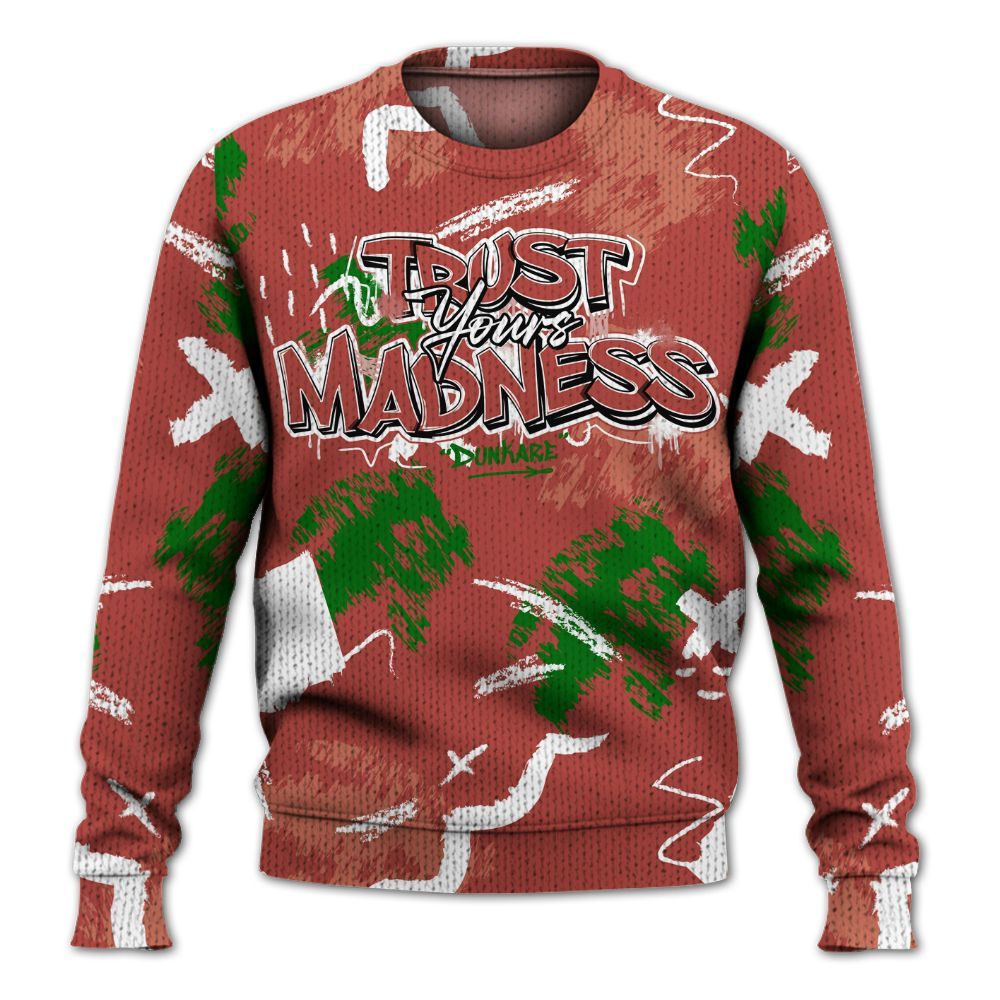 Knitted Sweater To Match Dune Red 13s - Trust Your Madness Retro