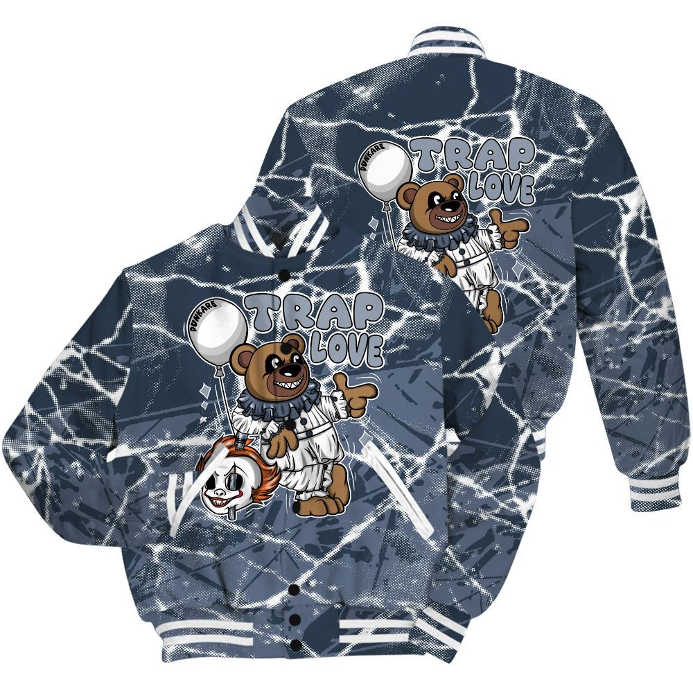 Varsity Jacket To Match Low Diffused Blue 11s Shirt - Trap Loves Bear Profound All Over Print