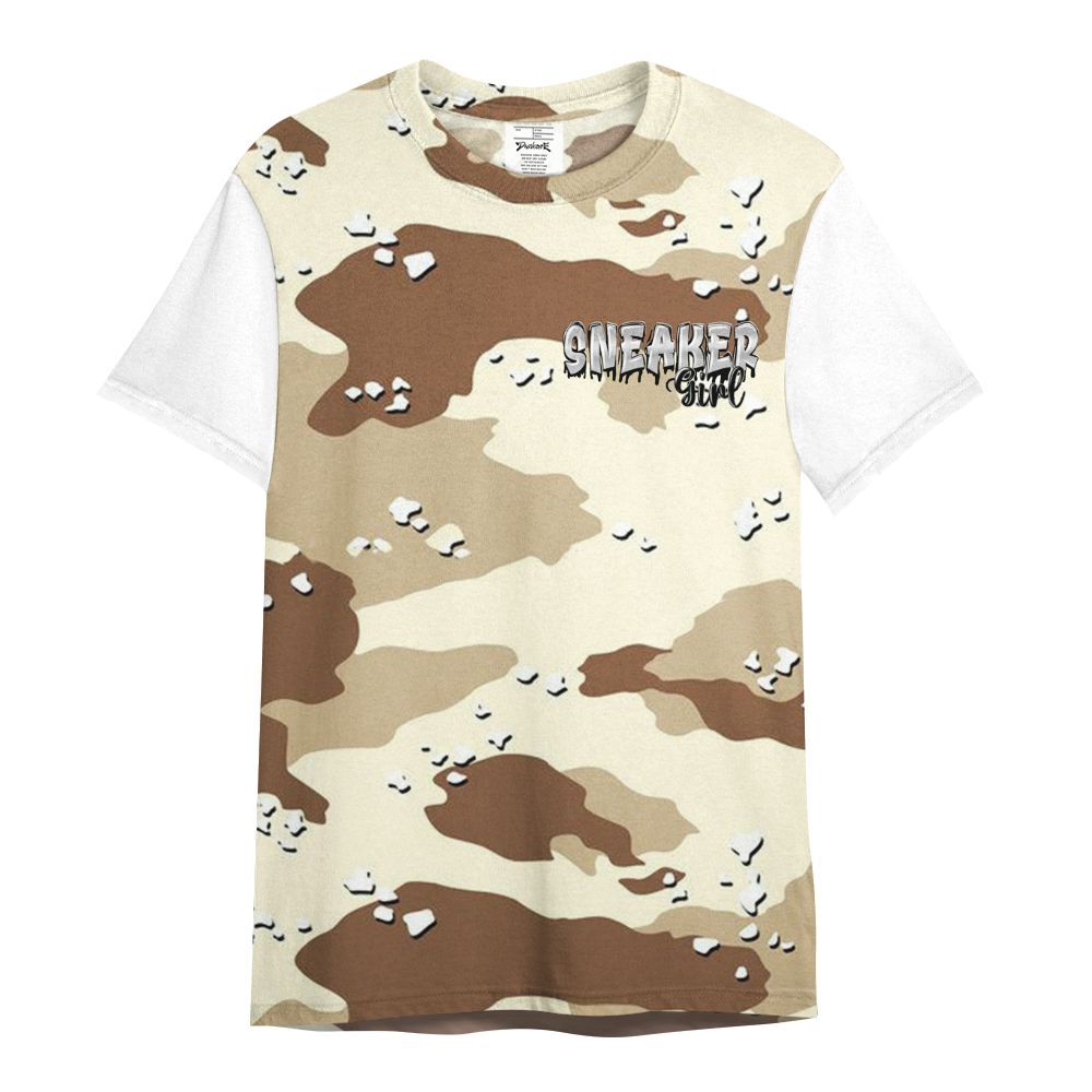 Shirt To Match Desert Camo 3s Varsity Jacket, Custom Name Sneaker Girl Money All Over Print