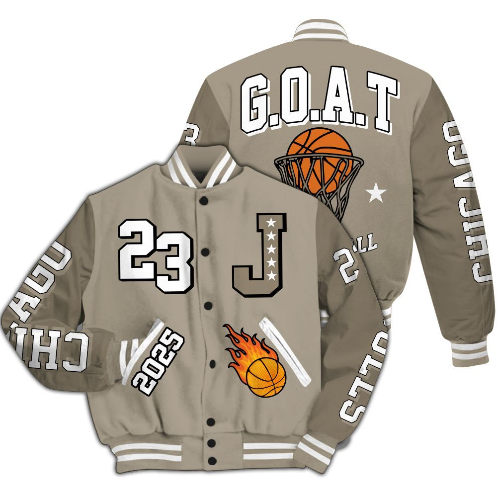 Varsity Jacket To Match High OG Khaki 1s - Chicago 23 Basketball All Over Print