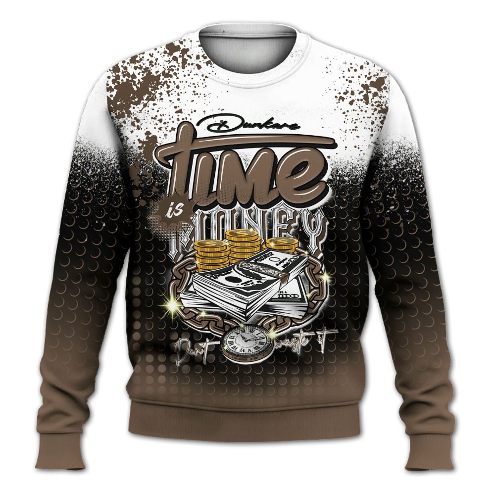 Sweatshirt To Match Dark Mocha Jack - Halftone Time Is Money All Over Print