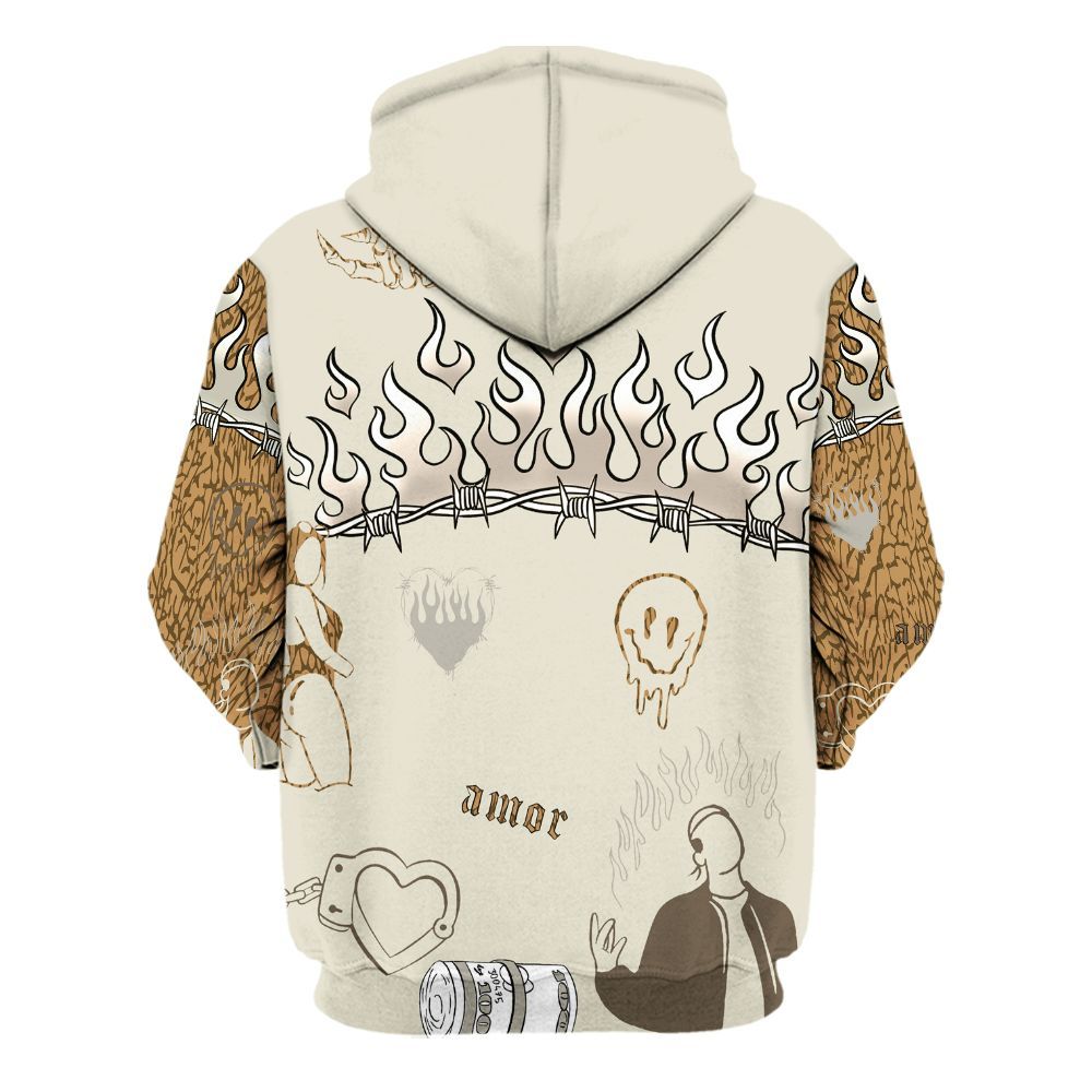 Hoodie To Match Orewood Brown 3s - Snake Trust No One All Over Print