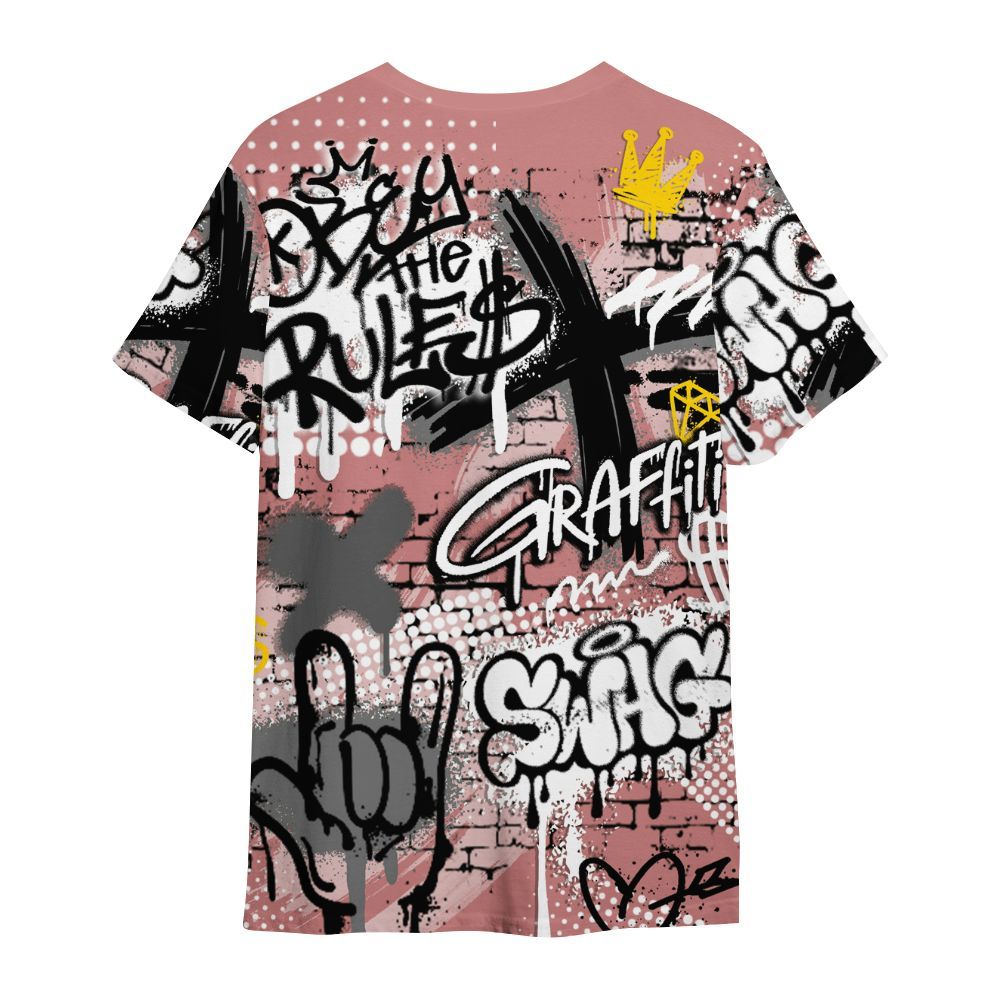 Shirt To Match Low OG Rust Pink 1s - True It Real Graffiti Streetwear All Over Print