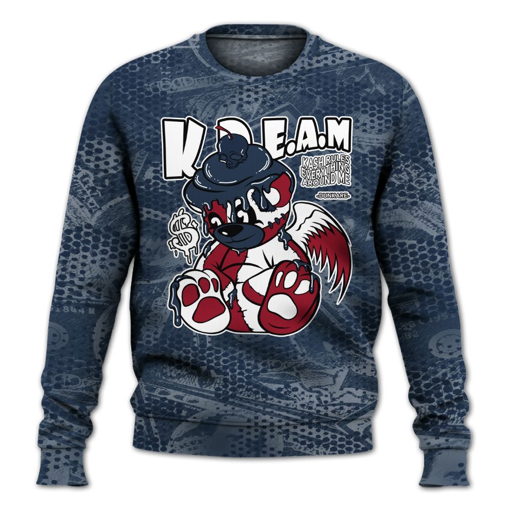 Sweatshirt To Match White Midnight Navy 6s - Loot Bear All Over Print