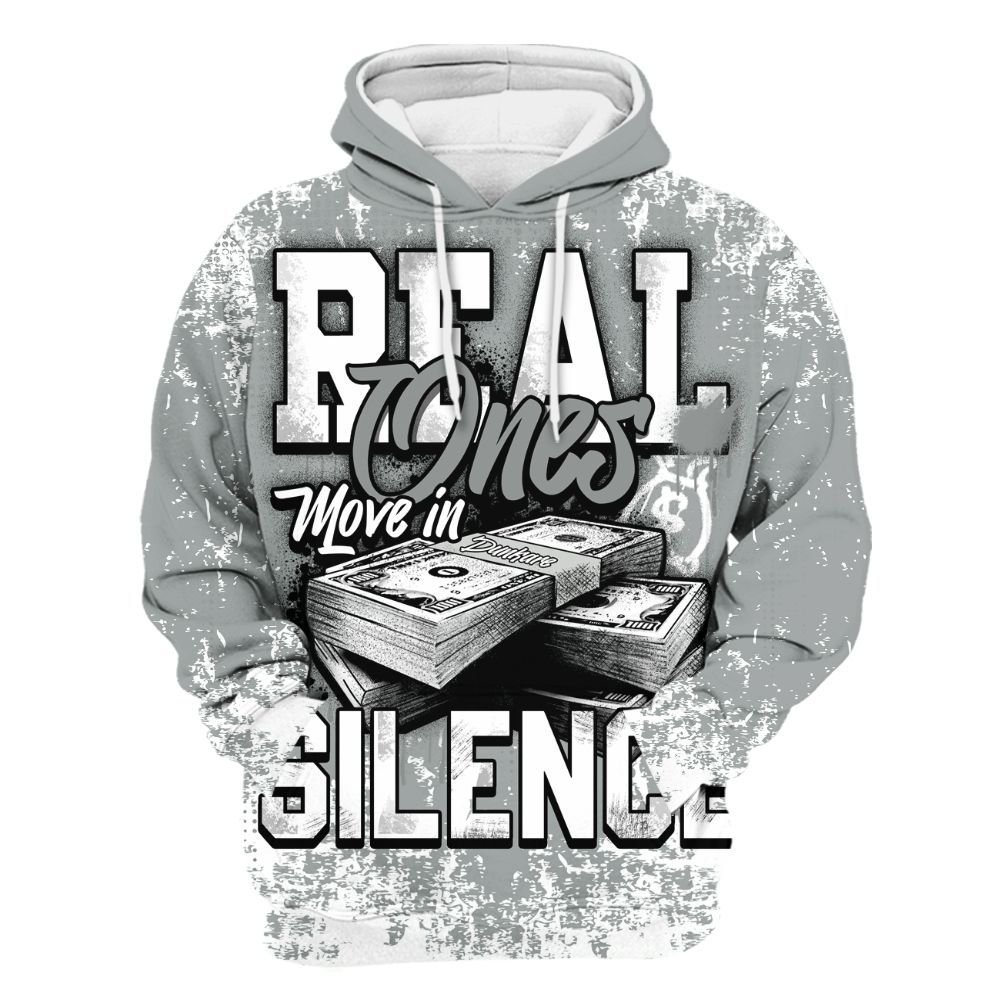 Hoodie To Match Dunk Low White Light Smoke Grey - Move In Silence Money Street Retro All Over Print