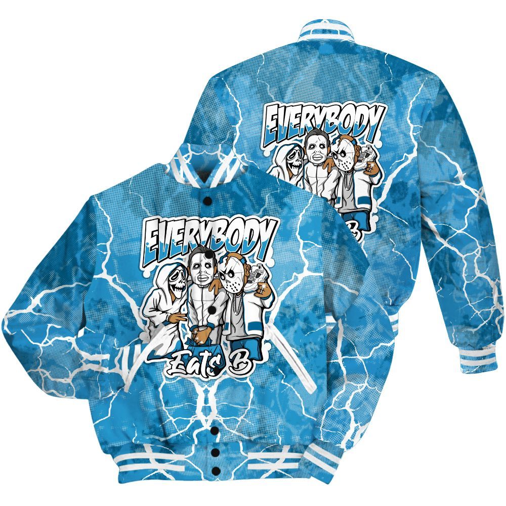 Varsity Jacket To Match Powder Blue 9s Shirt - Everybody Eatin B Graphic Halloween All Over Print