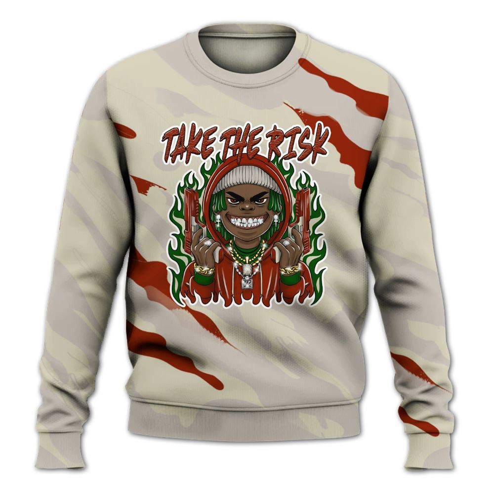 Sweatshirt To Match El Grito 5s - Take The Risk Colored All Over Print
