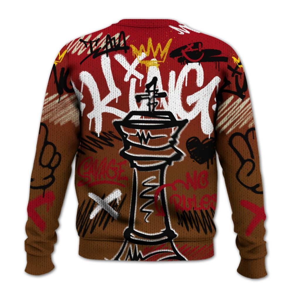 Knitted Sweater To Match Archaeo Brown 5s - Street King Chess Streetwear