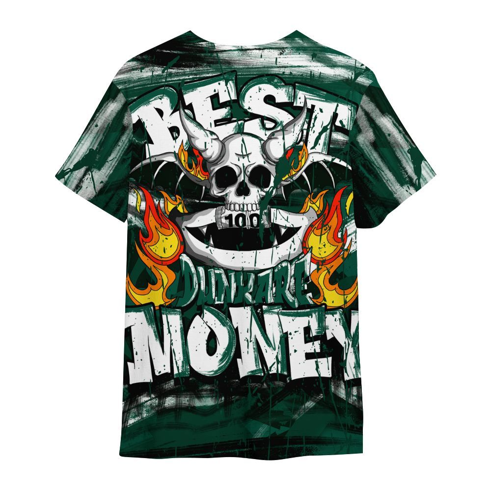 Shirt To Match Oxidized Green 4s - Money Skull Smile Fire All Over Print