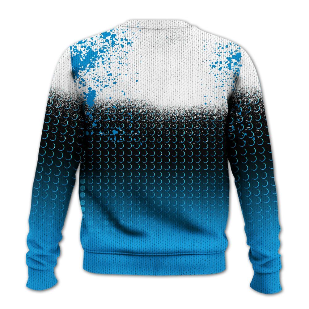 Knitted Sweater To Match Black University Blue 2022 13s - Halftone Time Is Money