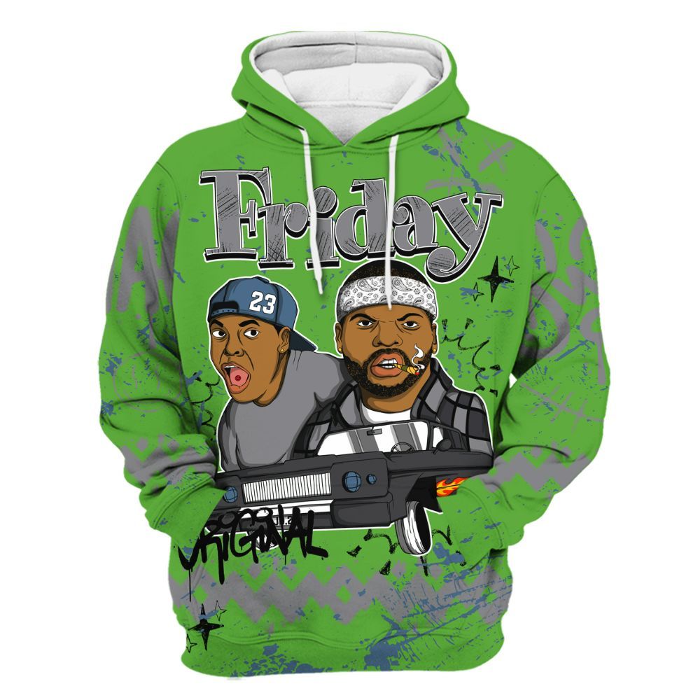 Hoodie To Match Retro Green Bean 5s - Friday Sneaker Crayon All Over Print