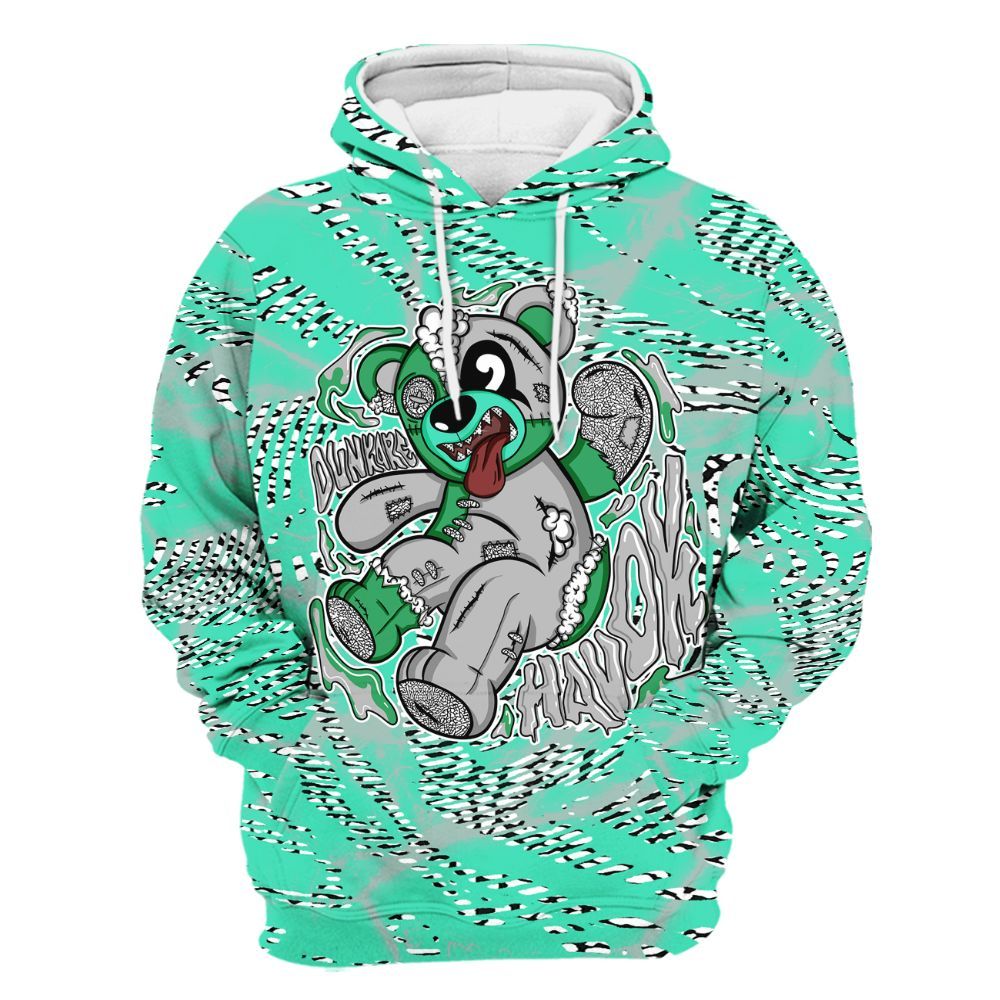 Hoodie To Match Black Green Glow 3s - Havok Bear All Over Print