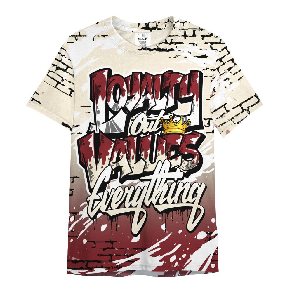 Shirt To Match Valentine's Day 2026 4s - Values Of Loyalty Drip All Over Print