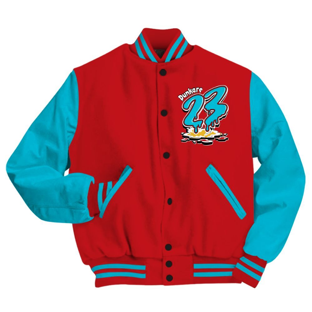 Varsity Jacket To Match Dunk Low Fruity Pebbles - Custom Name 23 Drip All Over Print