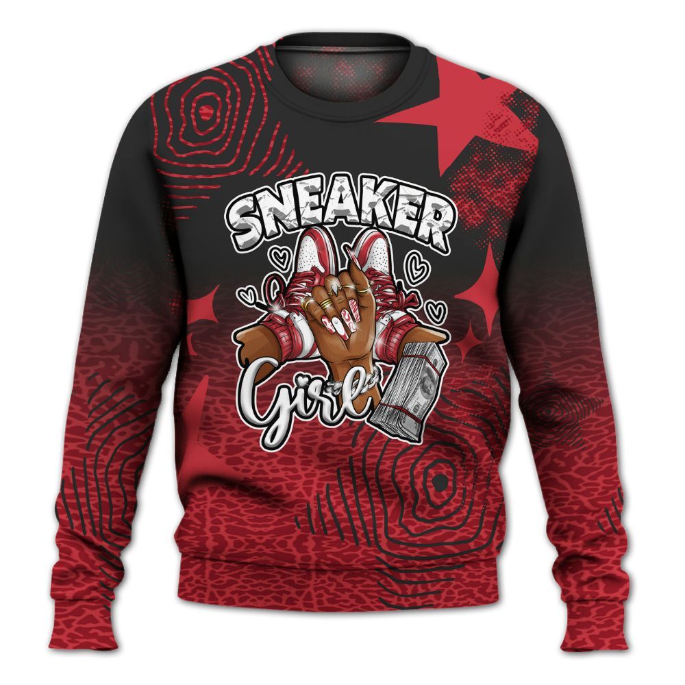 Sweatshirt To Match High OG Varsity Red 1s - Sneakerz Girlz Unique Starz All Over Print