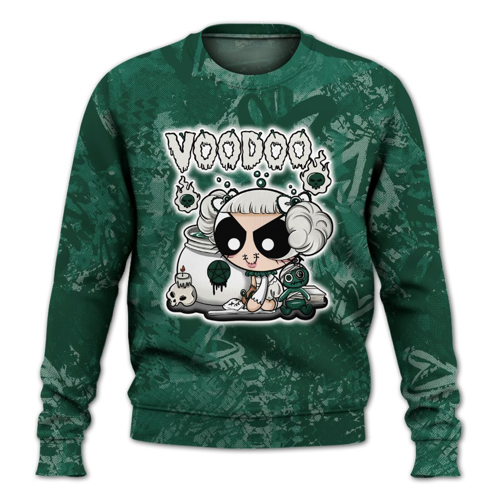 Sweatshirt To Match Oxidized Green 4s - Voodooz Heart Grunge All Over Print