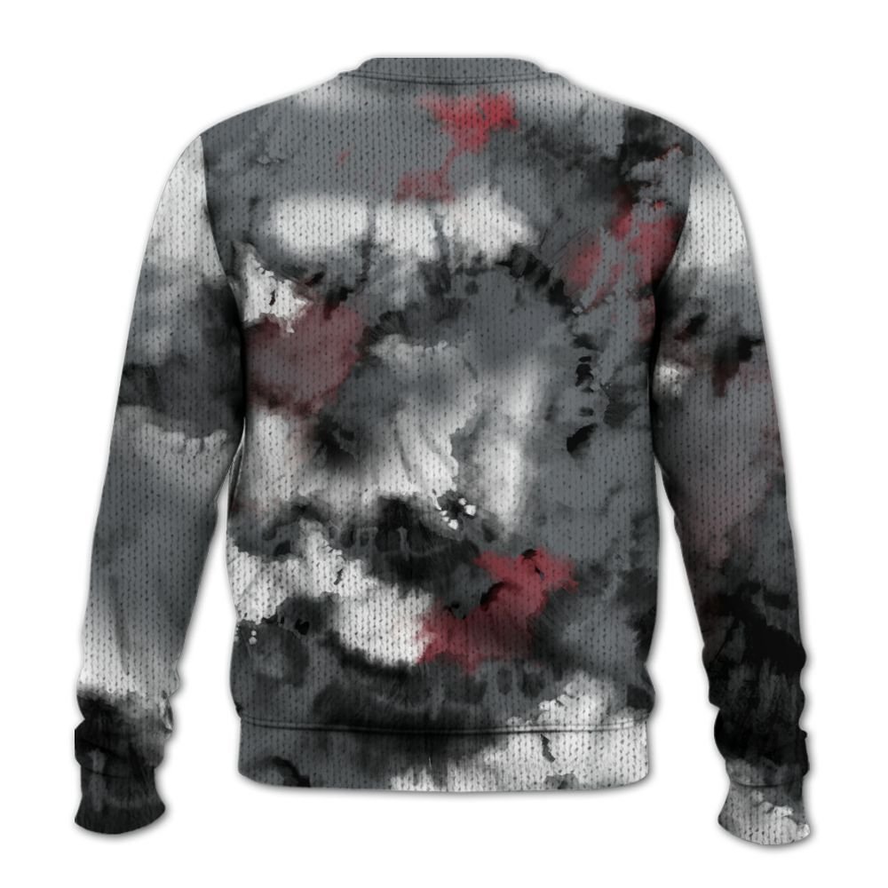 Knitted Sweater To Match Retro Fire Red 9s - God Blessed Tie Dye