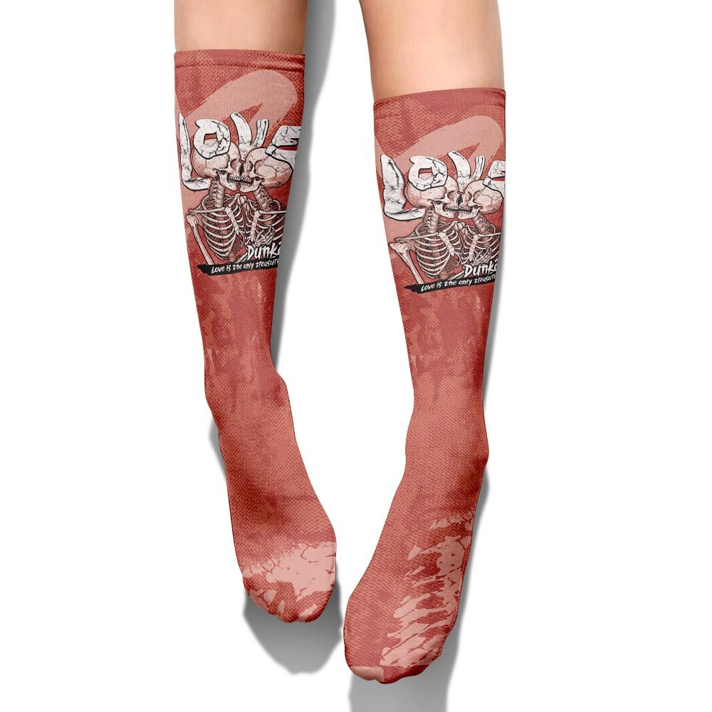 Sock To Match Dune Red 13s - Love Heart Grunge