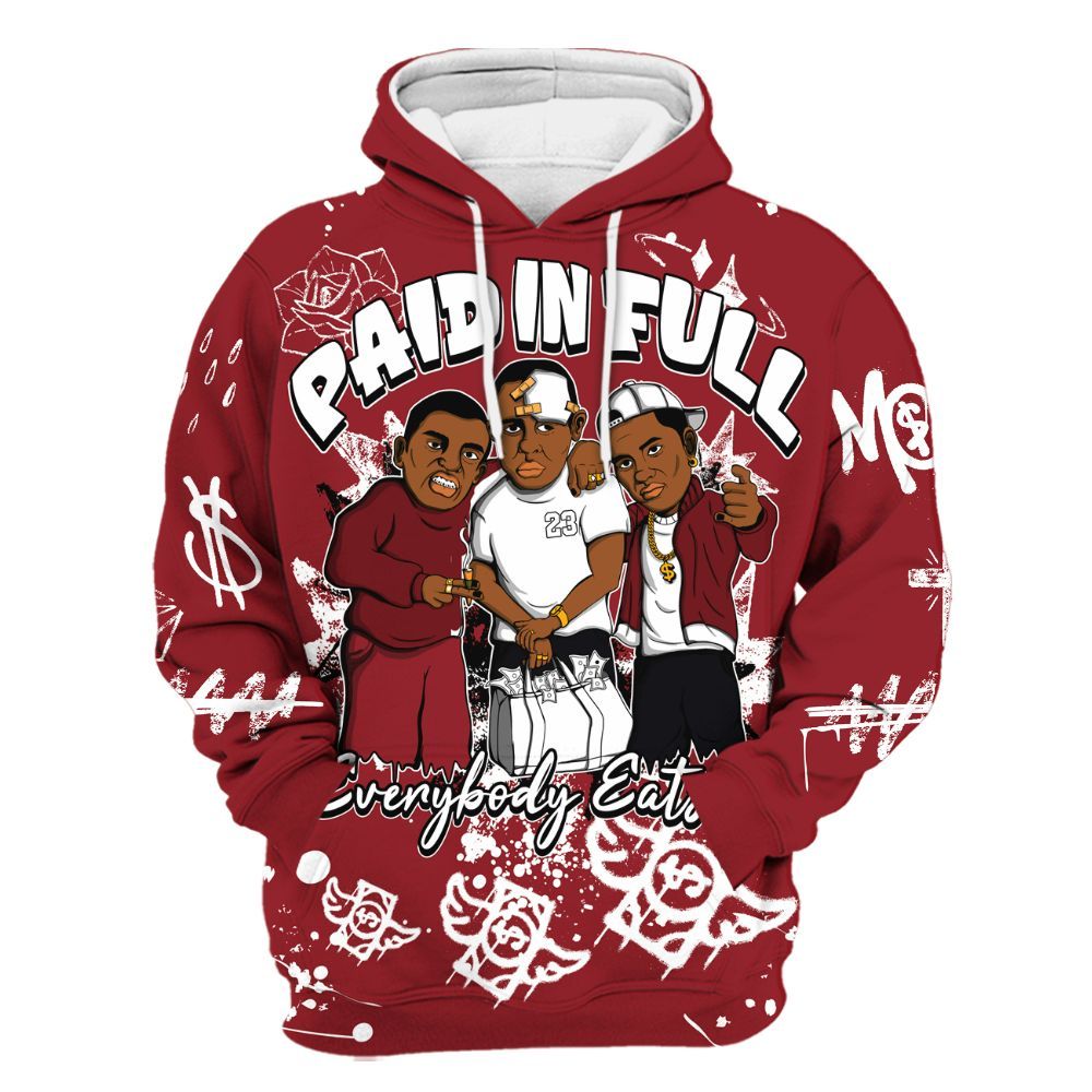 Hoodie To Match High Black Toe Reimagined 1s - Everybody Paid In Full Crayon All Over Print