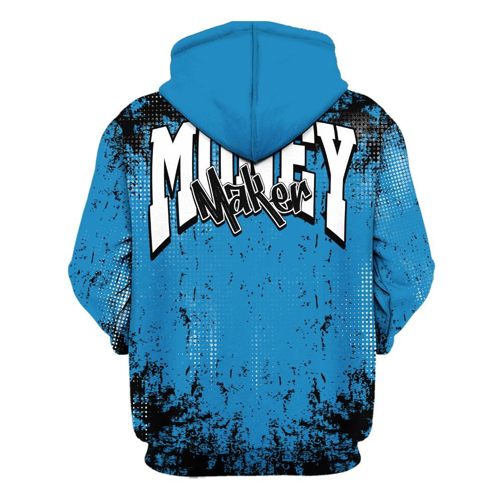 Hoodie To Match Retro University Blue 9s - Move In Silence Money Street Retro All Over Print