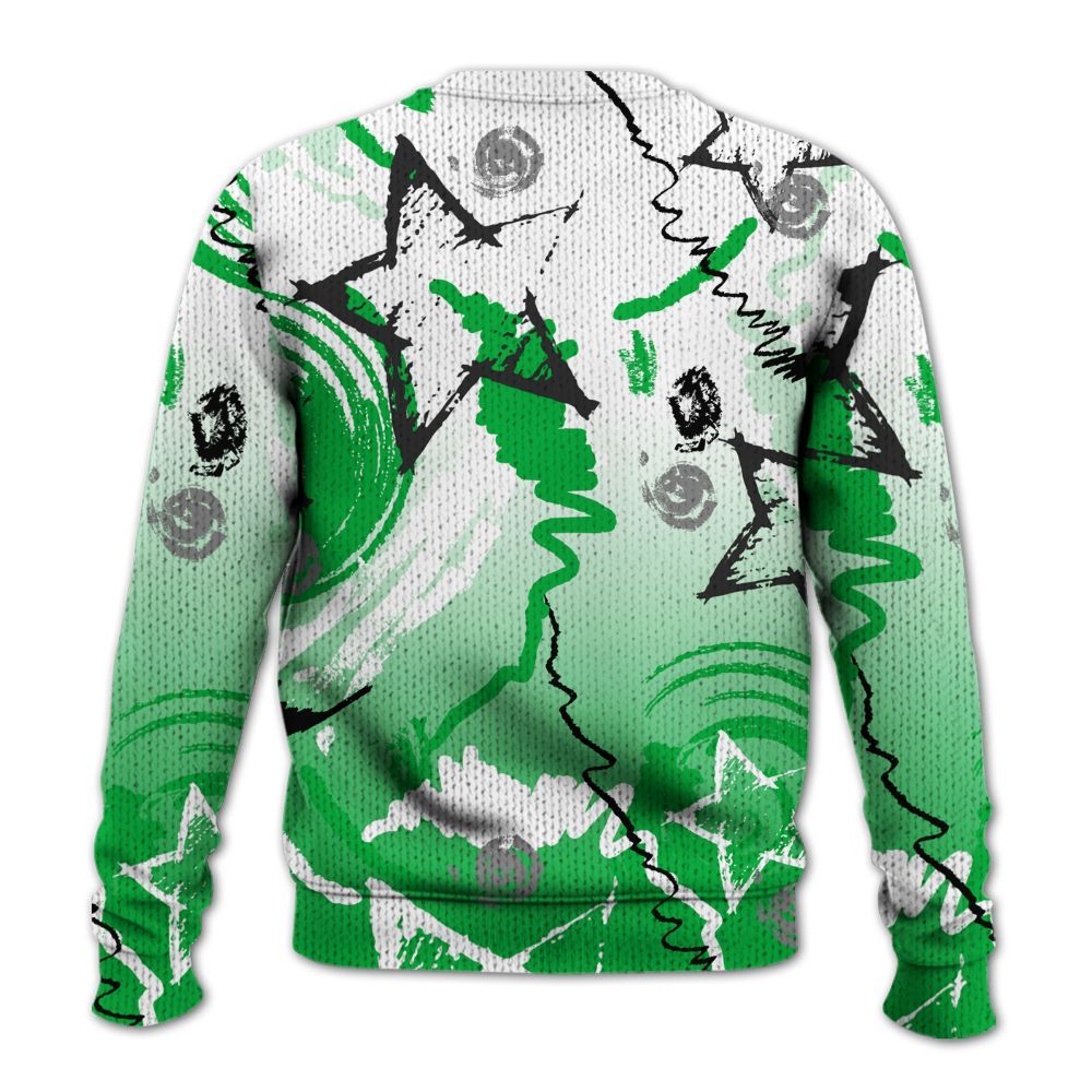 Knitted Sweater To Match Lucky Green 5s - Grind Shine Later Drip