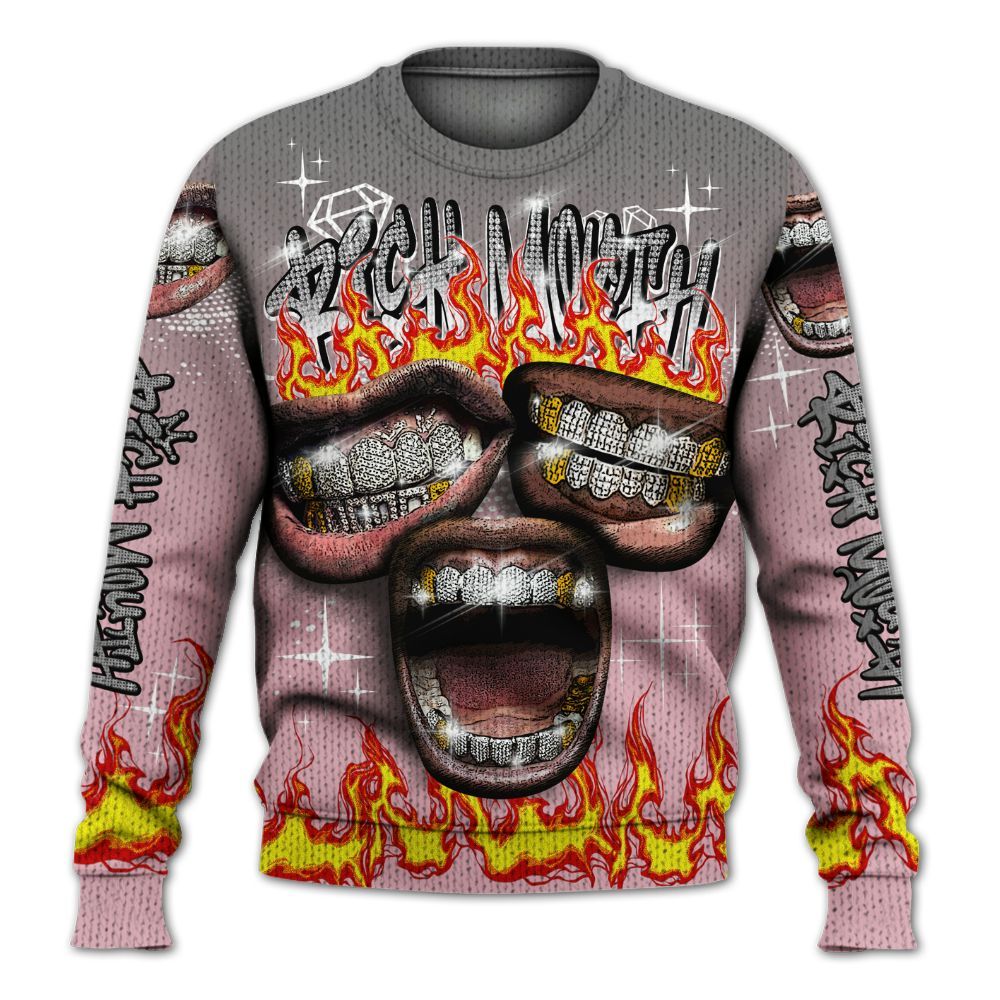 Knitted Sweater To Match Air Max DN Pink Foam - Rich Mouth Fire Rap Retro 90s