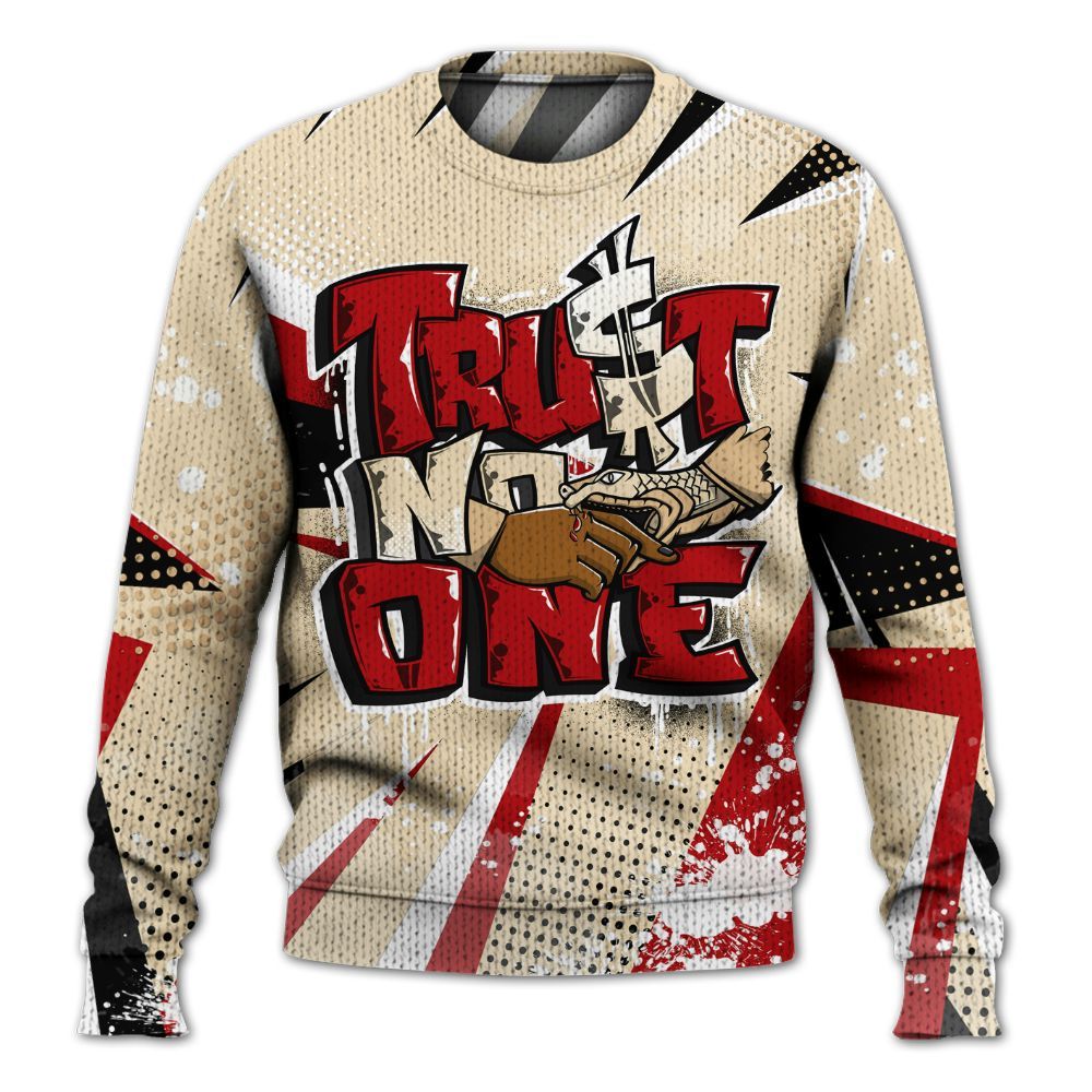 Knitted Sweater To Match Dunk Low Strawberry Waffle - Poly Trust No One Dripping