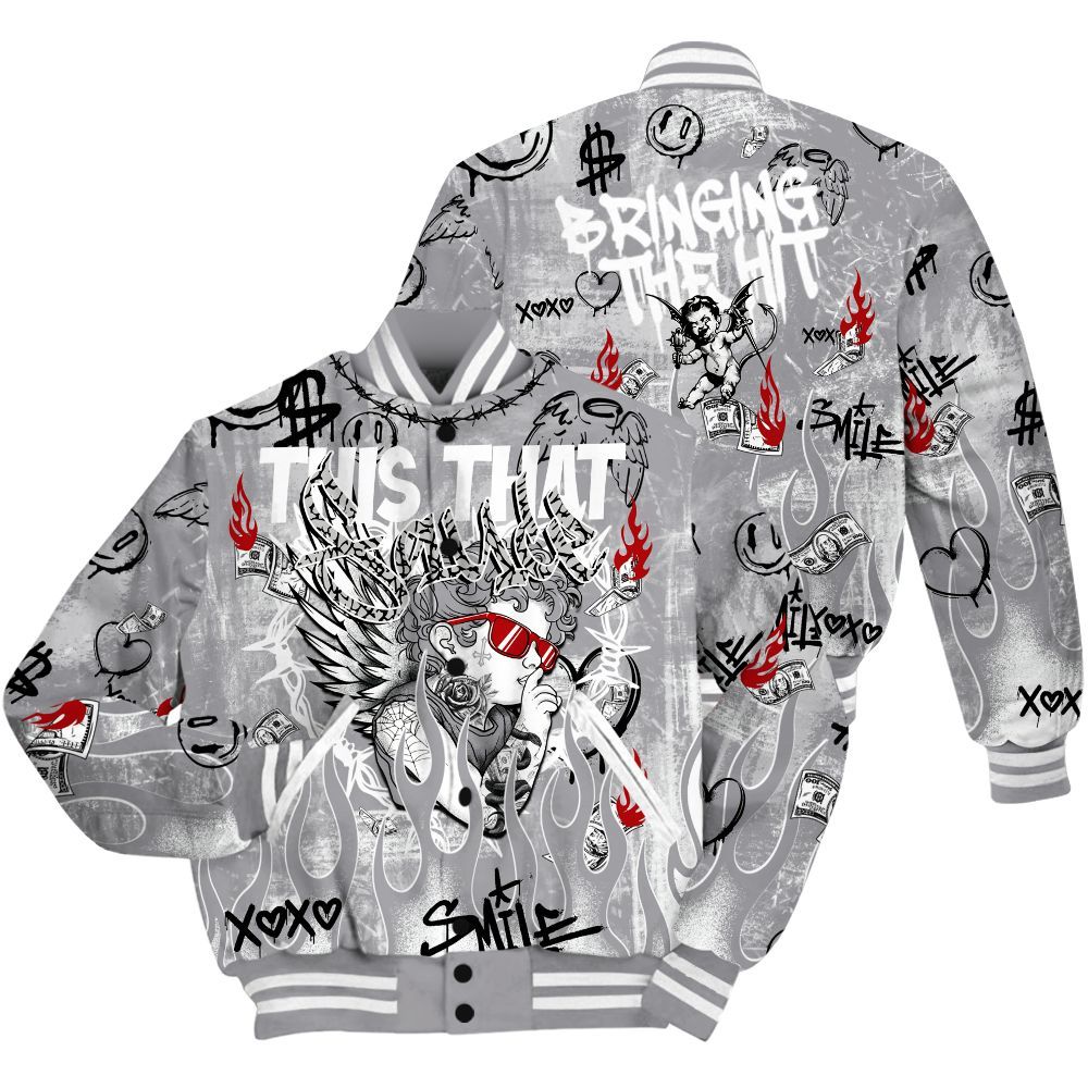 Varsity Jacket To Match Cement Grey 3s Shirt, This That Sauce Angel All Over Print