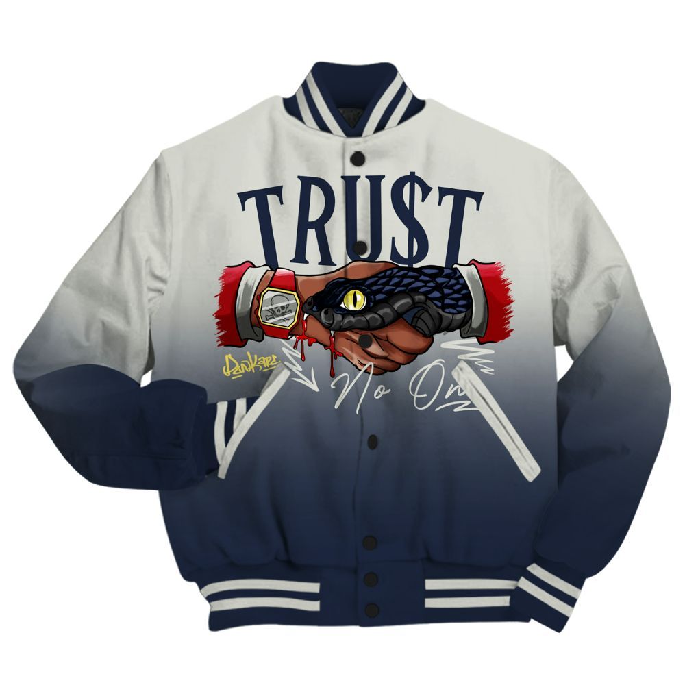 Varsity Jacket To Match Dunk Low COJP What The 2024 - Trust No One Drip Streetwear All Over Print