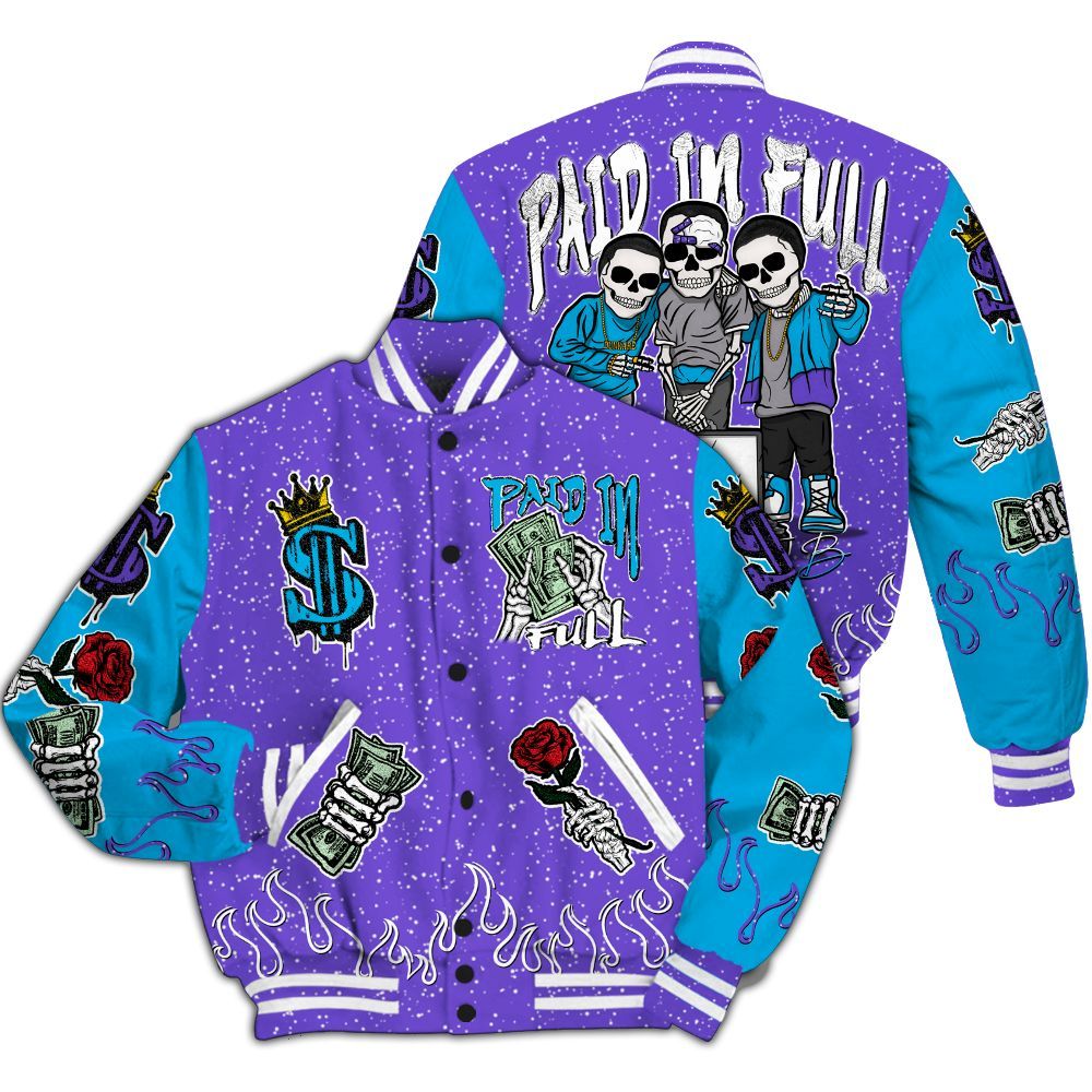 Varsity Jacket To Match Retro Aqua 8s - Everybody Paid In All Over Print